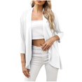 thumbnail image 1 of DPTALR Blouse Cardigan Décontractée Confortable Unie à Manches 3/4 pour Femme, 1 of 8