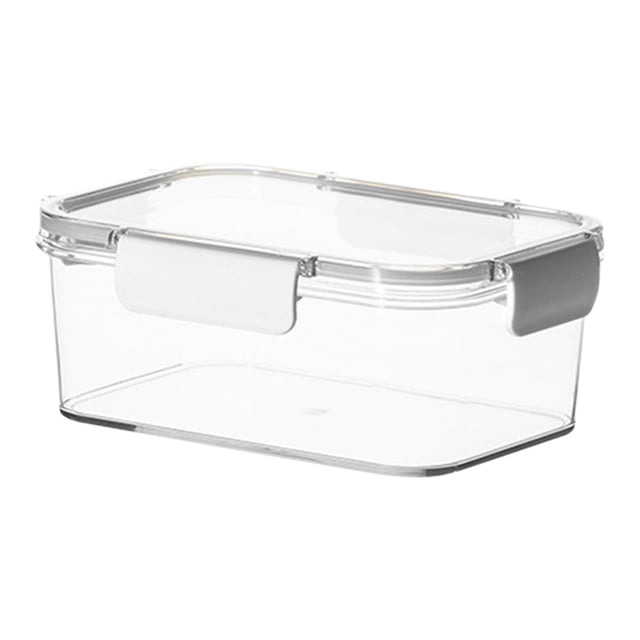 yulier Plastic Food Storage Container with Snap Lids, Clear Rectangle Meal Prep Container, Freezer Airtight Leakproof Food Fresh-Keeping Box for Fruits Vegetables Butter Cheese