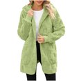 thumbnail image 2 of Yuyuzo Cardigans for Women Sherpa Fuzzy Open Front Fleece Hooded Jackets Winter Warm Outwear Soft Coats, 2 of 6