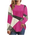 thumbnail image 2 of DPTALR T-Shirt/chemise à Manches Longues à Col Rond, Coupe Ample, Décontracté, Imprimé pour Femmes, 2 of 5