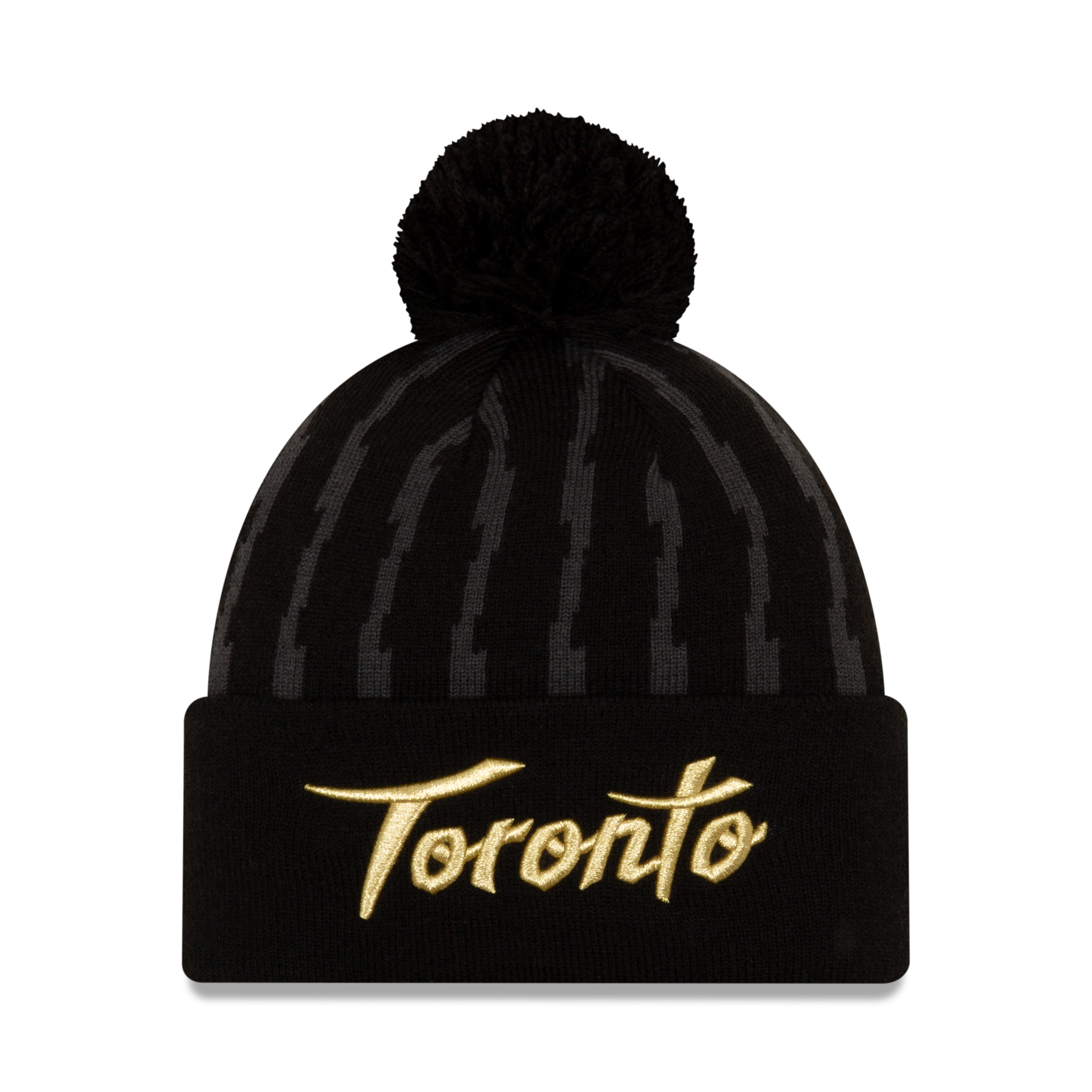 Men's Toronto Raptors NBA Authentics City Series Holiday Pack Black Striped Pom Knit Toque