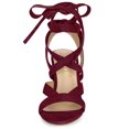 thumbnail image 2 of BLISSFUL STEP Sandales à Talon Épais pour Femmes à Bout Ouvert, à Brides Croisées et à Lacets, 2 of 6
