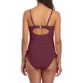 thumbnail image 4 of Charmo Ribbed One Piece Swimsuit for Women Tie Side High Cut Bathing Suits, 4 of 7