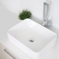 thumbnail image 2 of Stylish Vessel 18 ¾"Wx 14 ½"D White Porcelain Rectangular Bathroom Sink P-223W, 2 of 10