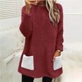 thumbnail image 2 of Yuyuzo Chandails en Molleton en Molleton pour Femmes Automne Hiver Manches Longues Col Rond avec Poches, 2 of 6