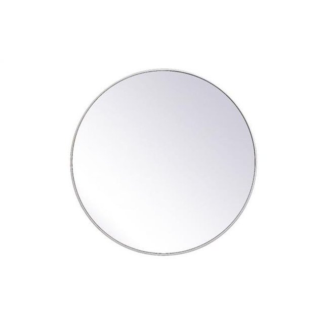 Elegant Decor MR4839S Miroir Rond Cadre en Métal 39 Po, Argent