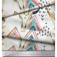thumbnail image 2 of Soimoi Velvet Fabric Triangle & Animal Face Print Sewing Fabric Yard 58 Inch Wide, 2 of 3