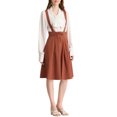 thumbnail image 1 of Unique Bargains Jupe Midi Plissée à Bretelles Rétro à Taille Élastique pour Femme, 1 of 7