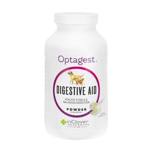 InClover Optagest Natural Digestive Aid, Organic Prebiotics & Enzymes Supplement Powder for Dogs and Cats - Promotes Healthy Stools, Less Gas, Optimal Nutrient Absorption, Intestinal Balance, 10.5oz
