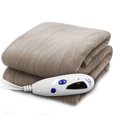 thumbnail image 1 of Pure Warmth Microplush Electric Heated Warming Throw Blanket Taupe, 1 of 7