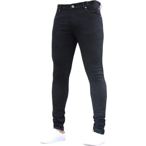 EGNMCR Jeans for Men, Men's Elastic Waist Loose Fit Denim Pants, Mens Pull On Jeans Men's Pure Color Denim Vintage Wash Hip Hop Work Trousers Jeans Pants Men Pants