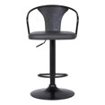 thumbnail image 1 of Armen Living Eagle Tabouret de Bar Moderne Réglable en Similicuir Gris et Noir, 1 of 5