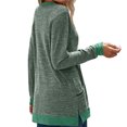 thumbnail image 4 of IROINID T-Shirt à Manches Longues en Polyester Réduit pour Femmes Col Rond Quotidien Poche Assortie Chandail T-Shirt Ample Col Rond Haut/chemise, Vert Olive, 4 of 4