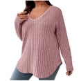 thumbnail image 1 of RXIRUCGD Mode Femmes Blouse à Manches Longues Confortable et Respirante à Col en V, Rose, Taille : 3TG, 1 of 8