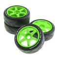 thumbnail image 4 of 4Pcs Rubber Wheel Rim and Tires Replacements for 1:8 Trucks Crawler RC Car DIY Accessories Green, 4 of 8
