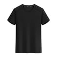 thumbnail image 4 of Styesk T Shirts for Man Solid-Color Casual Elastic Sports Short Sleeved Round-Neck Blouses, 4 of 5