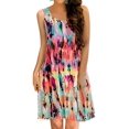 thumbnail image 1 of CPOKRTWSO Robe Midi Décontractée d'Été Sans Manches à Poches Imprimée Florale pour Femmes, 1 of 3