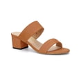 thumbnail image 1 of BLISSFUL STEP Women's Shoes Dual Straps Mid Chunky Heel Slide Sandals Orange 7.5, 1 of 7