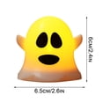 thumbnail image 2 of XYAIYT Halloween Ghost Lights Halloween Decorations Flameless Led Ghost Candle Night Lights with Terrifying Expressions Energy Saving Flicker Effect for Fireplace Dining Table Party 2.4in Yellow, 2 of 2