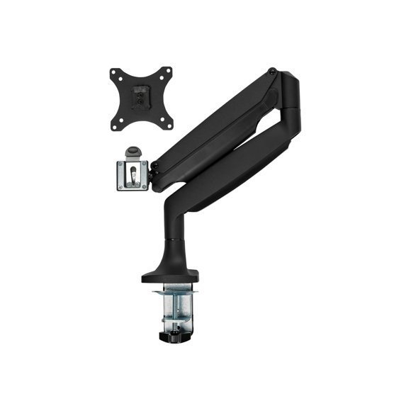 StarTech.com Desk Mount Monitor Arm, Heavy Duty Ergonomic VESA Monitor Arm, Single Display up to 9kg, Full Motion, Height Adjustable, Articulating, Aluminum, C-Clamp/Grommet, Black - Small Footprint Design (ARMPIVOTHDB) - Mounting kit - adjustable arm - for LCD display - heavy duty aluminum - black - screen size: 13.1"-32" - desk-mountable - for P/N: MONPROTECT