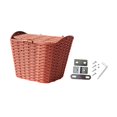 thumbnail image 2 of Lipstore Bike Storage Basket with Lid Detachable Front Frame Bike Basket Cycling Carrying Brown, 2 of 8