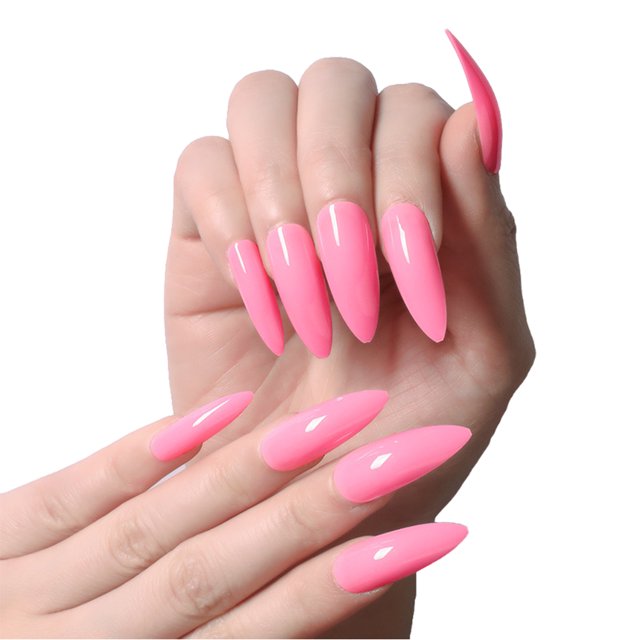 1 Set False Nails Wear-resistant Fashionable Classic Trend Different Colors Exquisite Appearance Distinctive Fake Accessories SM17-2248 Pink