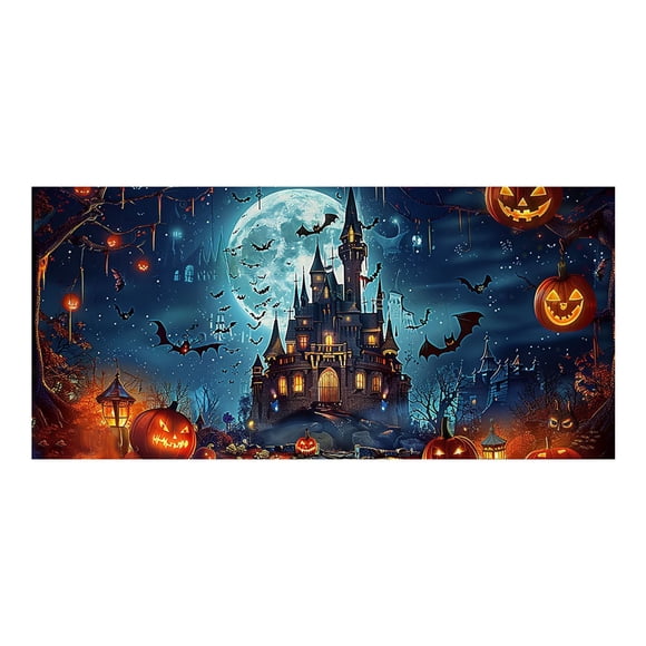 Bannière de Décoration de Porte de Garage d'Halloween Décoration Murale de Garage d'Halloween Adaptée à la Décoration Extérieure de la Maison et de la Cour Fêtes Drapeaux Mignons pour Pièce Petits Poteaux de Drapeaux pour l'Extérieur Drapeau d'Automne Drapeau de Jardin