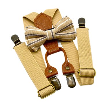 Yinanstore Kids Suspender and Bow Tie Y Shape Brace for Children Boys Dance Costume Cosplay Khaki