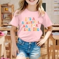thumbnail image 2 of PMVFHDE T-Shirts Graphiques pour Fille T-Shirts pour Filles Hauts Graphiques pour Fille T-Shirts d'Été pour Fille T-Shirts Fille Enfants Saison Scolaire Saison de la Rentrée Imprimée Décontractée à Manches Courtes Haut T-Shirt Rose,160.00, 2 of 4