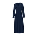 thumbnail image 4 of cfhntfmh Robes d'Invitée de Mariage pour Femmes Tendance à Découpes à Volants Col Ras du Cou Robe Maxi Smockée Ample Plissée Robe de Soirée, 4 of 5