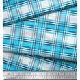 thumbnail image 2 of Soimoi Modal Satin Fabric Gingham Check Printed Fabric 1 Yard 42 Inch Wide, 2 of 3