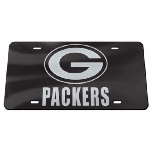 Green Bay Plaque d'Immatriculation Miroir Cristal Noir Packers