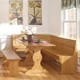 thumbnail image 2 of Riverbay Furniture Patio Corner Wood Nook Table Booth Bench Dining Set - Natural, 2 of 19