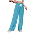 thumbnail image 1 of Timegard Wide Leg Pants for Women Elastic High Waist Running Trousers Fall Solid Color Joggers Pants, 1 of 4
