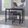 thumbnail image 2 of Linon Claridge Wood Three Piece Counter Dining Set Faux Leather Seats in Black, 2 of 11