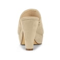 thumbnail image 2 of BLISSFUL STEP Women's Chunky Heels Platform Open Toe Slides Sandals Beige 6, 2 of 8