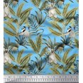 thumbnail image 1 of Soimoi Polyester Crepe Fabric Leaves & Lemur Animal Fabric Prints by Yard 42 Inch Wide, 1 of 3