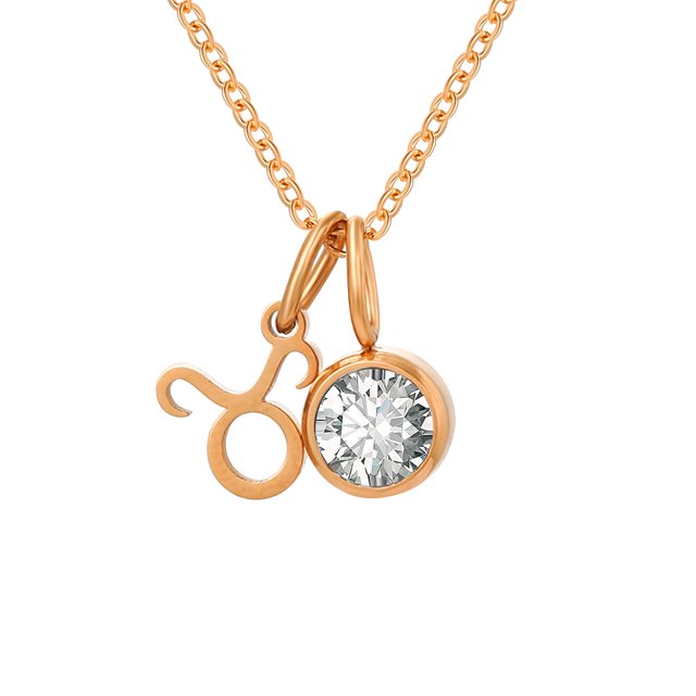 Collier Rune Tridimensionnel des Douze Constellations, Luxe Léger, Couleur, Collier Pierre de Naissance en Strass, Collier en Acier Inoxydable