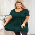 thumbnail image 2 of Tunique Grande Taille pour Femmes Manches Courtes Roses Vertes Hauts 3X Col Rond Vêtements Été Fluide Vêtements de Maternité Chemise, 2 of 6