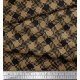 thumbnail image 2 of Soimoi Brown Modal Satin Fabric Diagonal Check Decor Fabric Printed Yard 42 Inch Wide, 2 of 5