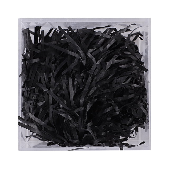 Relayinert 1 Pack Lafite Paper Raffia Filler Colorful Shredded Box Packaging Decoration Practical Wedding Party Easter New Year Black