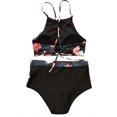 thumbnail image 4 of Honganda Maillot de Bain Femme Imprimé Floral Tops + Culotte Taille Haute, 4 of 7