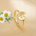 thumbnail image 2 of Handmade Flower Signet Ring18K Gold Ring Delicate Personalized Jewelry Gift for Women/Girls（Gold，7#）, 2 of 4