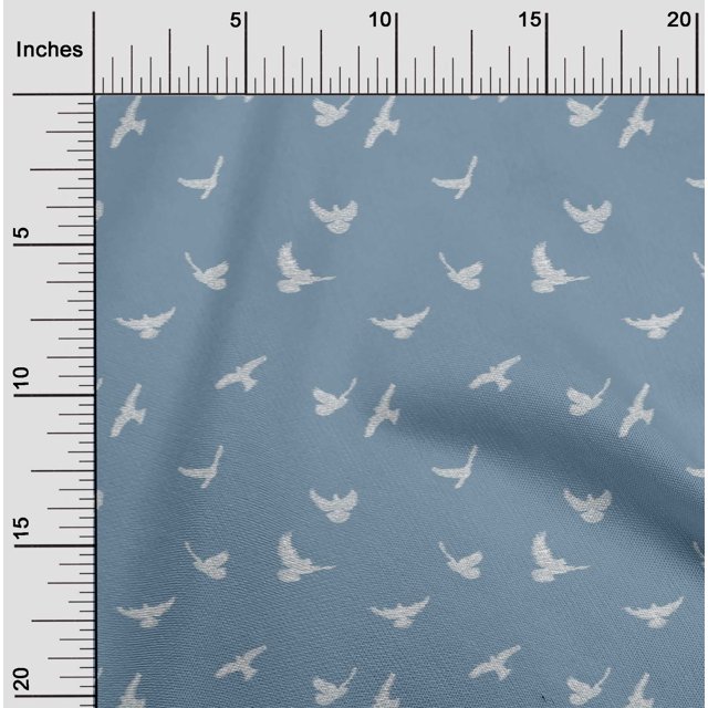 oneOone Cotton Cambric Fabric Bird Ikat Print Sewing Fabric BTY 56 Inch Wide