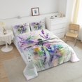 thumbnail image 4 of Erosebridal Ensembles de Literie Chic Libellule Complet avec Couette pour Filles, Insert de Couette Floral Aquarelle pour Maman, Réversible 3 Pcs, Ultra Doux, 4 of 7