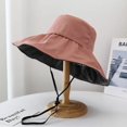 thumbnail image 1 of LinYooLi Women's Bucket Hat Summer Solid Color Cap Japanese Simple Foldable Casual Bucket Hat Vinyl Sunscreen and Sunscreen Bucket Hat, 1 of 6