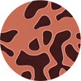 thumbnail image 1 of Ahgly Tapis Rond Lavable en Machine Intérieur Transitionnel Orange Vif, 5 Pieds Rond, 1 of 7