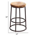 thumbnail image 4 of Benzara Tabouret de Comptoir Jaden à Dessus Circulaire Chic Urbain Port, 4 of 5
