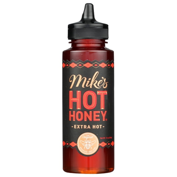 Mike's Hot Honey Extra Fort, Bouteille de 340 G/12 oz – Filet Honey Sucré et Épicé Infusé au Piment pour Ailes, Pizza et Collations