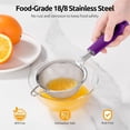 thumbnail image 3 of U-Taste Small Fine Mesh Strainer: 18/8 Stainless Steel 3.35in 30 Mesh Kitchen Food Sieve with Sturdy Riveted Silicone Handle, Heavy Duty Deep Handheld Metal Colander for Tea, Juice (Purple), 3 of 9